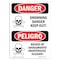 Signmission Safety Sign, OSHA Danger, 7" Height, Drowning Danger Keep Off Bilingual Spanish OS-DS-D-57-VS-1653 - alternate 1